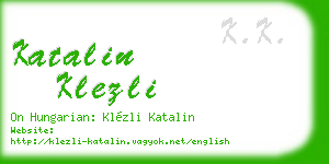 katalin klezli business card