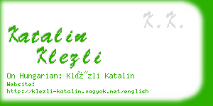 katalin klezli business card